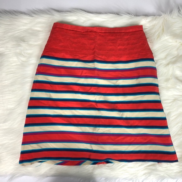 Marc Jacobs Silk Striped Skirt Pink Blue 209 - Picture 1 of 7